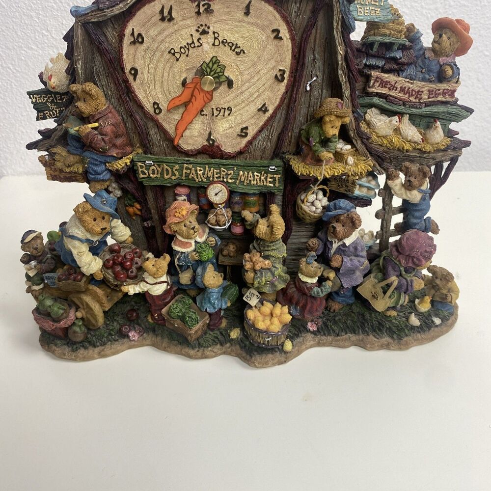 Boyds Bears Danbury Mint Farmers Market Collector Clock Works - Picture 3 of 16